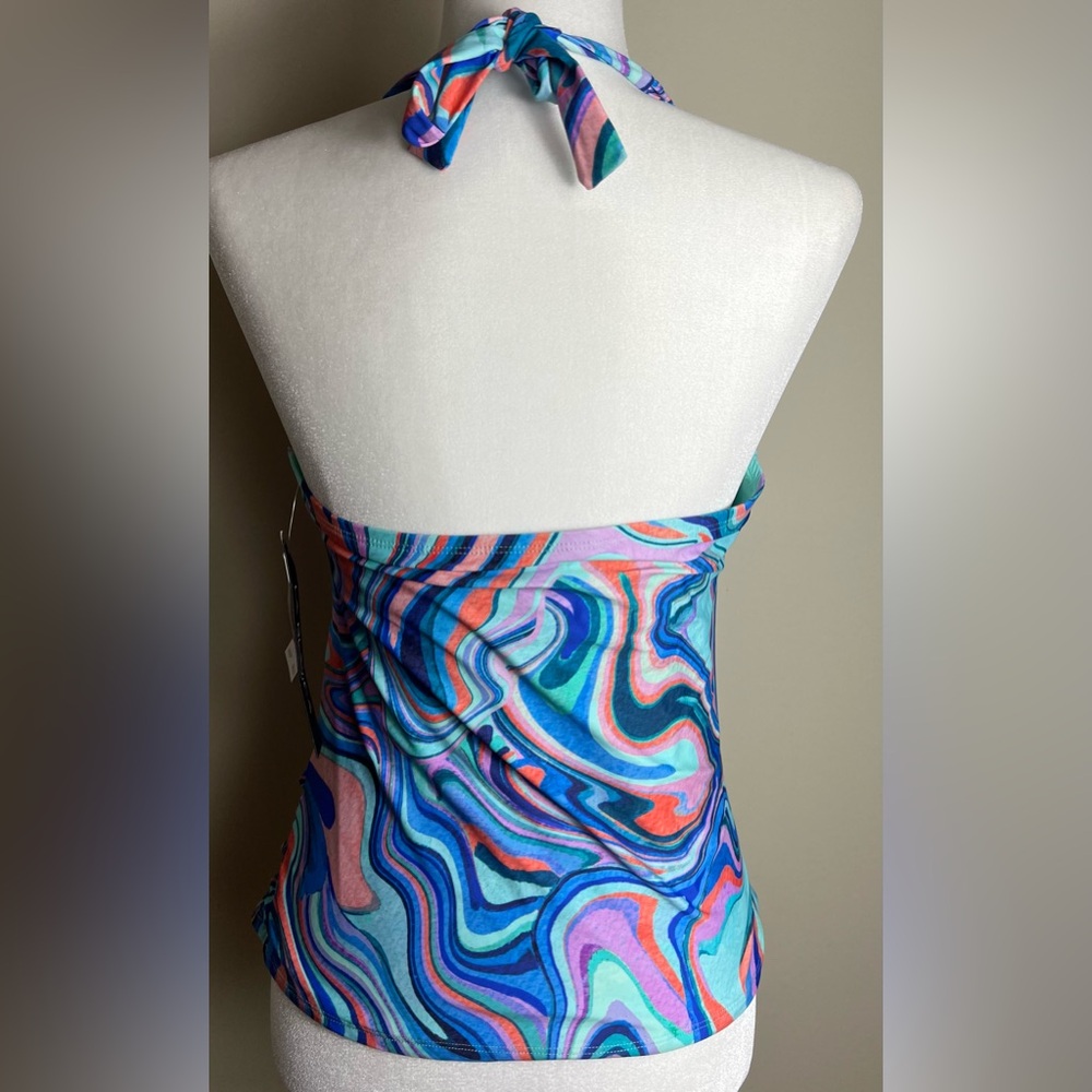La Blanca Vibrant Multicolor Swirl Women's Tankini Swimsuit Top, Size 10, NWT - Picture 4 of 8